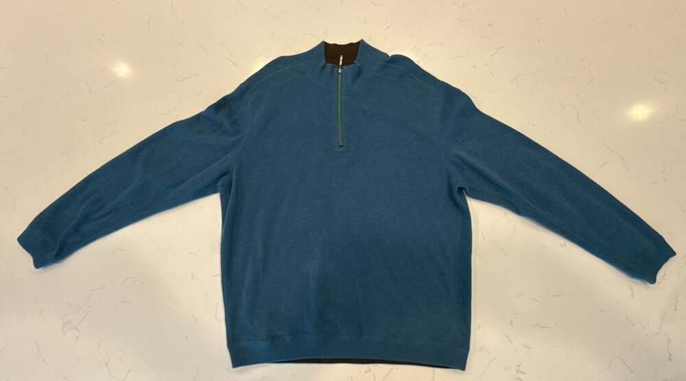 Tommy Bahama Blue Quarter Zip Pullover Sweater